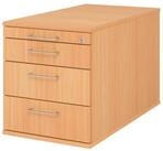 b&uuml;m&ouml; Rollcontainer office B&uuml;rocontainer - mit 3 Schubladen, Dekor: Buche mit