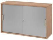 b&uuml;m&ouml; Aktenschrank office Schiebet&uuml;renschrank Dekor: Nussbaum/Silber - Griffe: