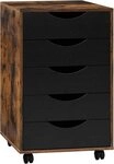 Woltu Rollcontainer, mit 5 Schubladen, Aktenschrank mit Rollen, B&uuml;rocontainer