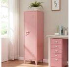 en.casa Spind &raquo;Kurikka&laquo; Einzelspind 137x38x38cm abschlie&szlig;bar Stahl Rosa