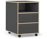 Vicco Rollcontainer Tetrix, Anthrazit/Nordik, 42 x 55 cm mit Regalen und 2