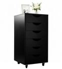 relaxdays Rollcontainer 6 Schubladen, (1 St), schwarz