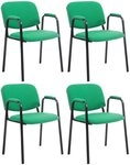 CLP Besucherstuhl Ken PRO Stoff (4er Set), stapelbar, Stoffbez&uuml;ge, Armlehnen