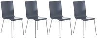 CLP Besucherstuhl Pepe (4er Set), mit Holzsitz und Metallgestell