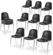 BRB-Lagertechnik Besucherstuhl Kunststoffschalenst&uuml;hle, BxTxH 495x520x770 mm,