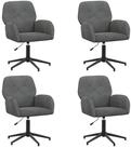 vidaXL B&uuml;rostuhl B&uuml;rost&uuml;hle 4 Stk. 54 x 55 x 90 cm Dunkelgrau Samt (4 St)