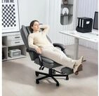 HOMCOM Schreibtischstuhl B&uuml;rostuhl mit Massagefunktion, Knetmassagemodi,...