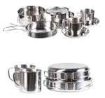 Mil-Tec Topf-Set KOCH-SET ST/STEEL 8-TLG., Edelstahl (Set, 8-tlg) silberfarben