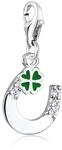 Elli Charm-Einh&auml;nger Hufeisen Kleeblatt 925 Silber, mit Kristallen von...