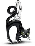 Pandora Charm Kugel 794769C01, Anh&auml;nger Schwarze Katze silberfarben