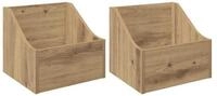 vidaXL Aufbewahrungsbox LP Plattenbox 2 stk. Artisan-Eiche 37 x 33 x 32 cm (2...