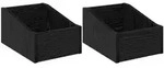 vidaXL Aufbewahrungsbox LP Plattenbox 2 stk. Schwarz Eichen-Optik 23 x 33 x 16...
