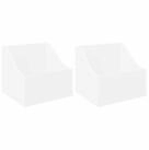 vidaXL Aufbewahrungsbox LP Plattenbox 2 stk. Wei&szlig; 37 x 33 x 32 cm...