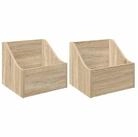 vidaXL Aufbewahrungsbox LP Plattenbox 2 stk. Sonoma-Eiche 37 x 33 x 32 cm