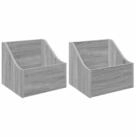 vidaXL Aufbewahrungsbox LP Plattenbox 2 stk. Sonoma-Grau 37 x 33 x 32 cm