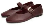 Tommy Hilfiger TH BUCKLE LEATHER BALLERINA Riemchenballerina Businessschuh, mit