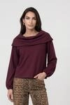 Sweatshirt MONARI "Sweatshirt Basic Carmenkragen", Damen, Gr. 34, lila...