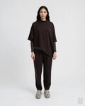 Smith & Soul Kurzarmpullover mit asymmetrischem Saum, oversize braun L/XL...