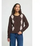 ICHI Cardigan Langarm IHFOLEY braun L