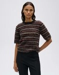 OPUS Kurzarmpullover Primoro aus weichem Strick Verk&uuml;rzte Silhouette mit...