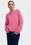 ONLY Strickpullover ONLSMILLA LS LOOSE O-NECK CS KNT Materialmix, verk&uuml;rzte Form