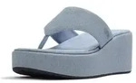 Fitflop Platfforms Denim Wedge Toe-Post Sandals Sandale blau 41 EU