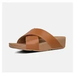 Fitflop Lulu Cross Slide Sandals Leather Sandale braun 36 EU
