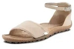 Leguano Barfu&szlig;schuh Sommerschuh, Riemchensandale mit Klettverschluss beige 43 EU