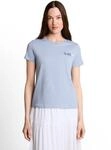 Kurzarmshirt TOM TAILOR DENIM, Damen, Gr. XXL, foggy sky, Jersey, Obermaterial: 100%