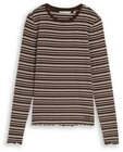 TOM TAILOR Denim T-Shirt mit gewelltem Saum braun L (40)