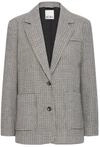 Wintermantel ICHI "Damen Jacke IHLUBANA", Damen, Gr. 34, grau (grau check),