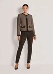 MADELEINE Kurzblazer Kragenloser Pepita-Blazer Paspelierung an Ausschnitt &...
