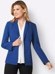 Jackenblazer CLASSIC BASICS "Blazer", Damen, Gr. 44, blau (royalblau), 100%