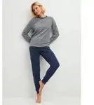CALIDA Schlafanzug Soft Dreams (2 tlg) mit B&uuml;ndchen, Rundhalsausschnitt, langen