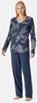 Schiesser Schlafanzug Comfort Essentials (2 tlg) V-Ausschnitt, Baumwolle,