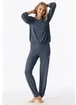 Schiesser Pyjama Casual Fashion Rundhalsausschnitt, Modal-Qualit&auml;t blau|grau S...