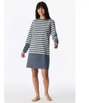 Schiesser Nachthemd Casual Nightwear mit Rundhalsausschnitt blau|grau M (38)