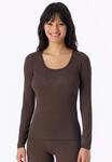 Langarmshirt SCHIESSER "Personal Fit", Damen, Gr. 3XL, braun (330, deep braun),