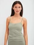Spaghettitop CALIDA "Cate", Damen, Gr. M (44/46), gr&uuml;n (tea gr&uuml;n), Single Jersey,