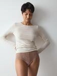 Langarmshirt TRIUMPH "Beauty Layers LSL Top 04", Damen, Gr. M, beige (light braun