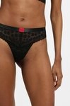 HUGO String SAVANA aus Spitze mit Leopardenmuster und Logo am Bund