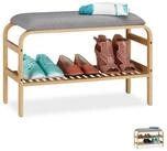 relaxdays Schuhbank mit Sitzfl&auml;che f&uuml;r 3-6 Paar (1-St), 1