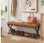 HOMCOM Schuhbank Sitzfl&auml;che, Schuhregal mit Stauraum, Kunstleder, bis 220kg