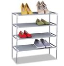 relaxdays Schuhregal Stecksystem 4 Ebenen, grau