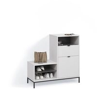 Livinity&reg; Schuhbank Aterno, Wei&szlig;, 100 x 98.5 cm mit T&uuml;r und Schublade (1-St)