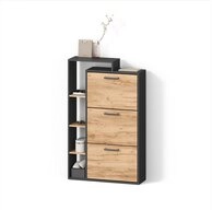 Livinity&reg; Schuhkipper Ortello, Goldkraft Eiche/Anthrazit/Anthrazit, 80 x 128.3...