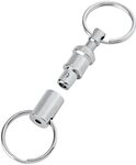 WEDO Schl&uuml;sselanh&auml;nger Schl&uuml;sselhalter 2 Ringe mit Kupplung silber