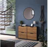 Vicco Schuhkipper Luca, Anthrazit/Goldkraft Eiche, 116 x 77 cm mit 2x2...