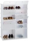 relaxdays Schuhregal Kunststoff mit 12 F&auml;chern, wei&szlig;