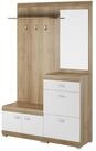 Masseno Garderobenschrank AURA 135 x 197 cm Flurm&ouml;bel mit Spiegel und 4 T&uuml;ren